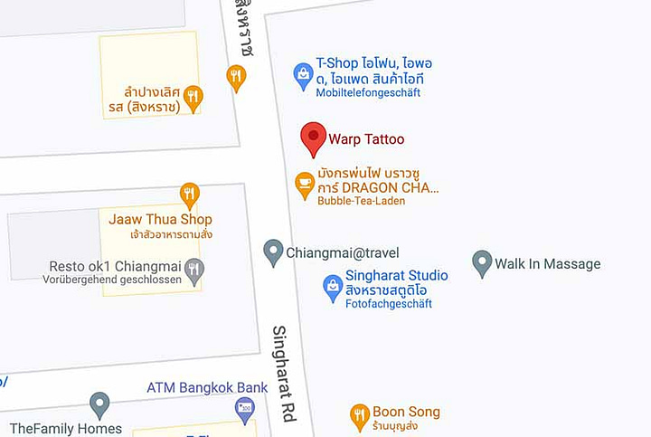 Warp Tattoo Chiang Mai Location