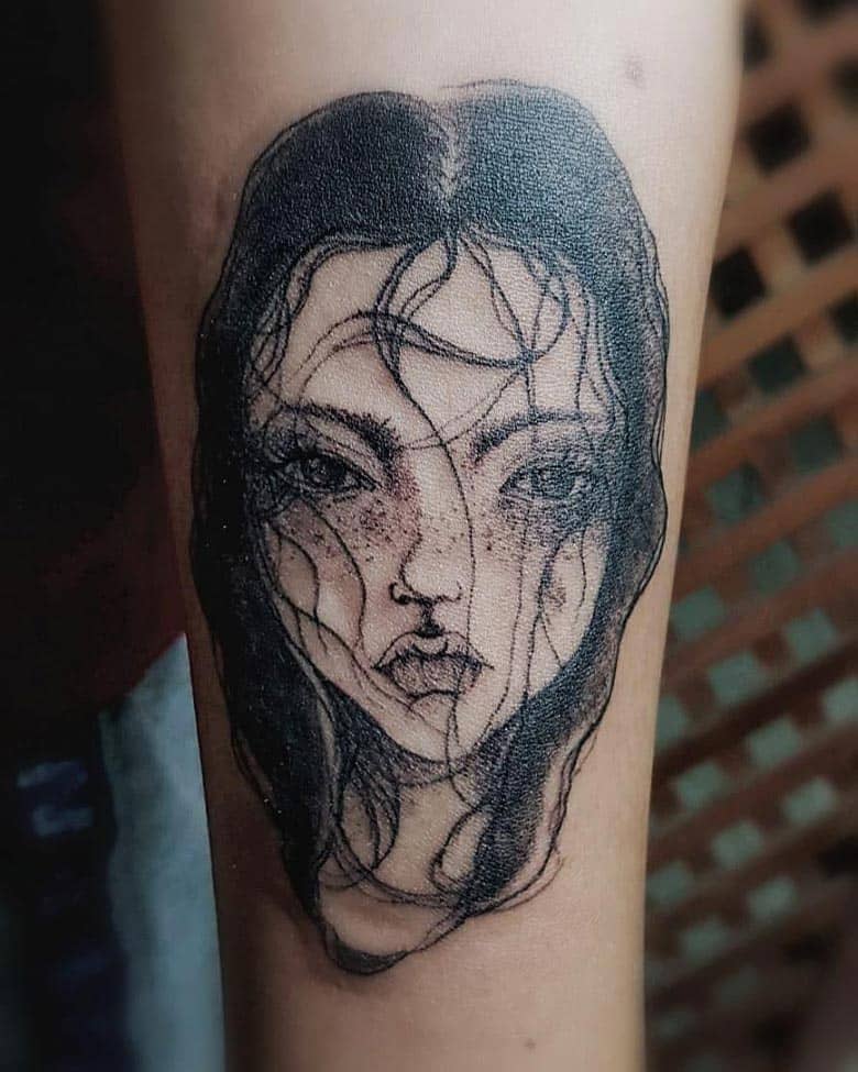 black work tattoo - warp tattoo chiang mai